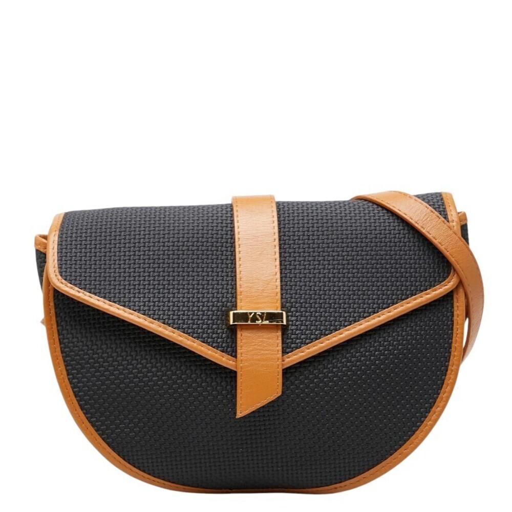 Saint Laurent YSL Crossbody bag black brown leather
